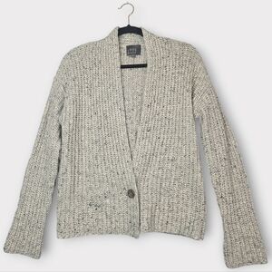 Leo & Sage XS Women's Cardigan Sweater Oatmeal Chunky‎ Knit Coastal Grandma